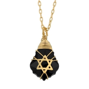 Crystal and Gold Filled Postmodern Star of David Necklace 