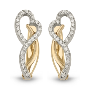 14K Gold Abstract Heart Diamond Earrings