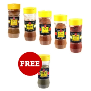 Exclusive Israeli Spice Rack – Buy Five Spices, Get a Bottle of Za'atar for FREE!!!
