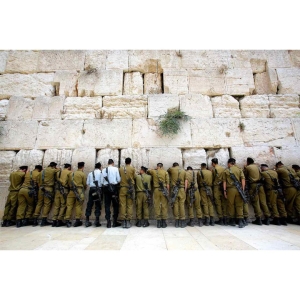 Israeli Soldiers Praying at the Western Wall Photograph by Oren Cohen