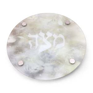 Jordana Klein Gray Marble Glass Matzah Plate