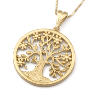 Deluxe 14K Gold Tree of Life Pendant Necklace