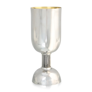 Sterling Silver Kiddush Cup with Barred Stem