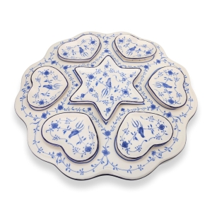 Passover Seder Plate. Replica. Vienna. ca. 1900 (Blue & White)