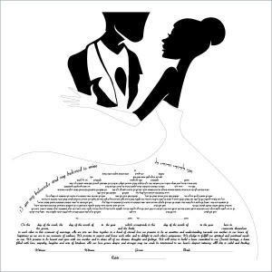 Ruth Rudin Soulmates Silhouette Personalized Ketubah