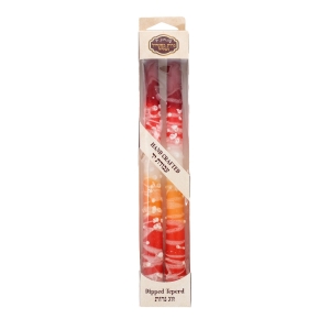 Dipped Taper Shabbat Candles – Red and Orange 