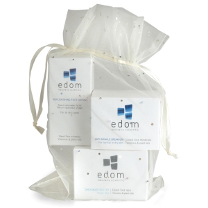 Edom Dead Sea Spa Kit: Replenishing Face Serum, Anti Wrinkle Cream Q10, Shea Body Butter