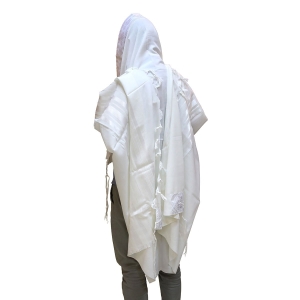 Wedding Talitnia Traditional White Pure Wool Tallit (Prayer Shawl)