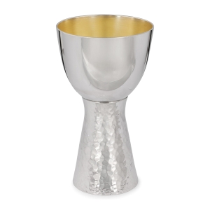 Bier Judaica Luxurious Handcrafted Sterling Silver Kiddush Cup With Two-Textured Finish