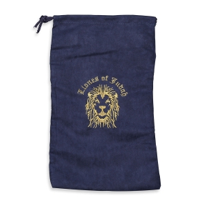 Velvet Shofar Bag Embroidered With Lion of Judah Design