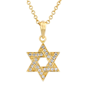 Yaniv Fine Jewelry 18K Gold Star of David Diamond Pendant Necklace