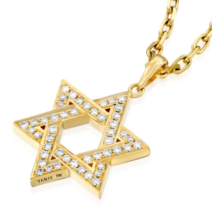 Yaniv Fine Jewelry 18K Gold Women's Diamond-Studded Star of David Pendant - Color Option