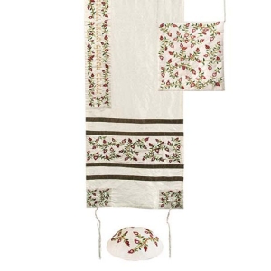 Flowers: Yair Emanuel Embroidered Women's Tallit (White)