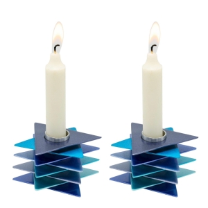 Yair Emanuel Star of David Triangles Modern Candlesticks