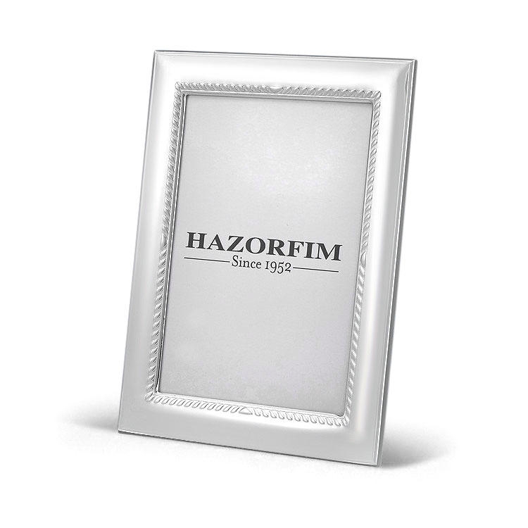 Hazorfim Silver Plated Photo Frame - Chevron Stripes - 1