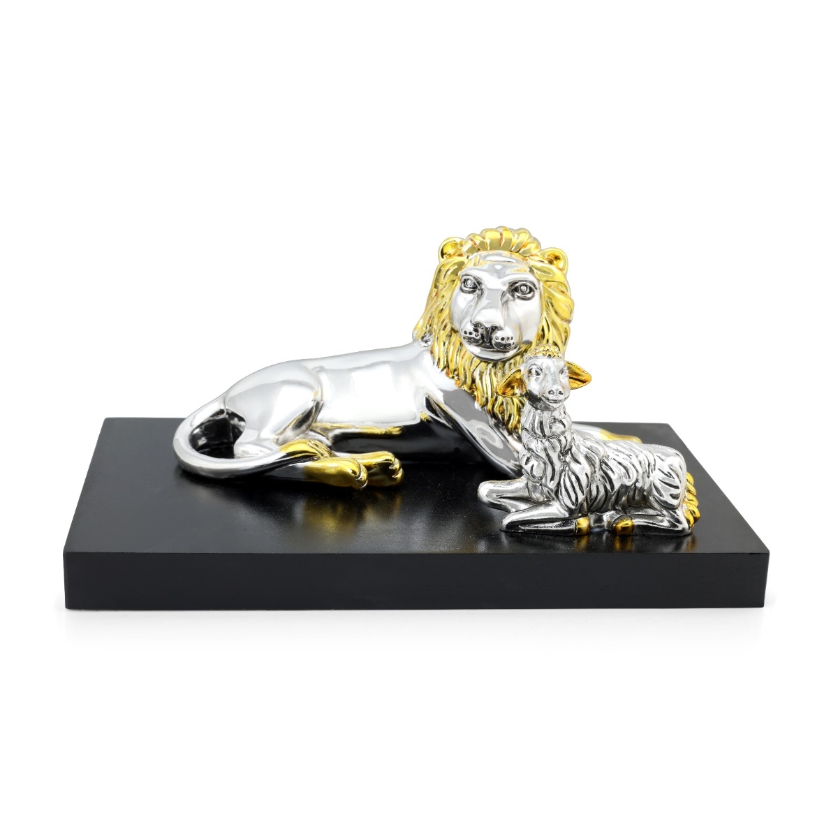 Silver Lion and Lamb Miniature - 1