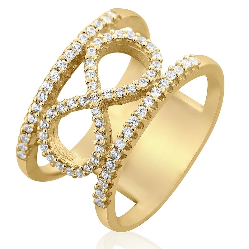 14K Gold Infinity with Diamonds Ring - 1