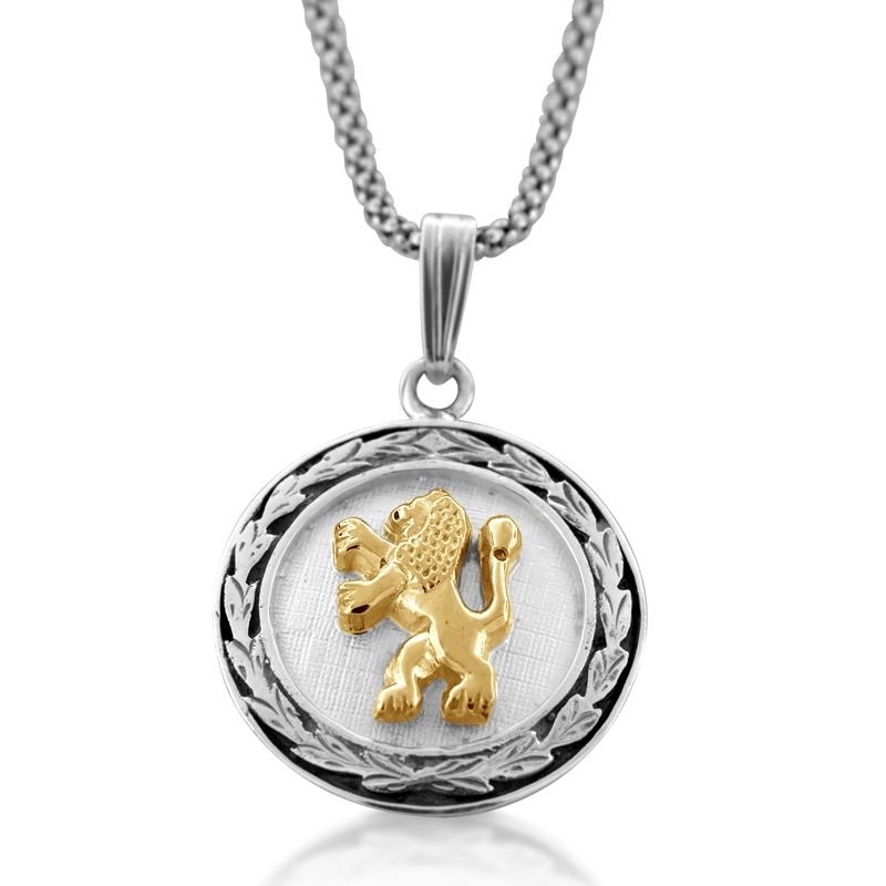 Gold and Silver Lion of Judah Necklace  - 2