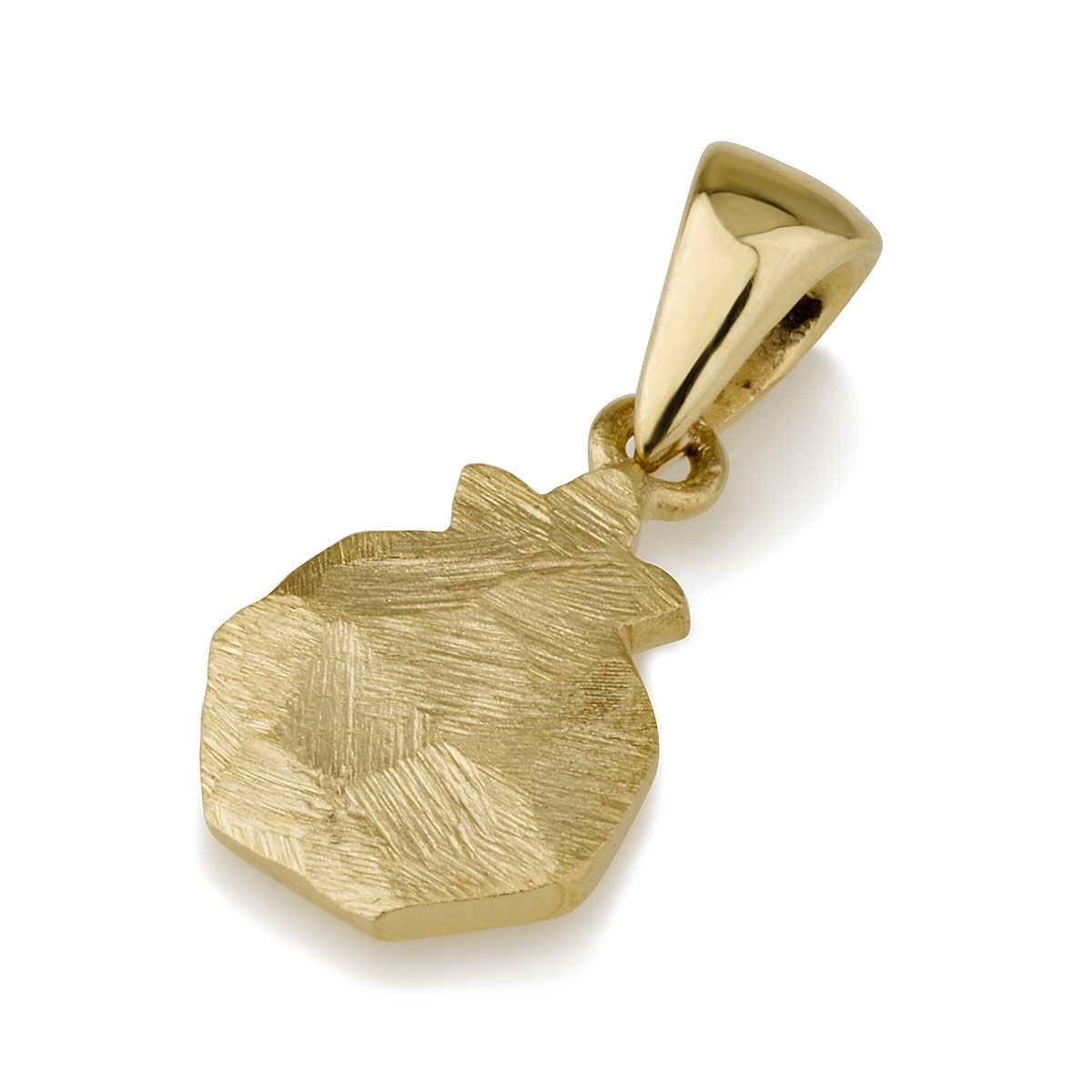 14K Gold Pomegranate Pendant with Etched Finish - 1