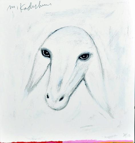 Menashe Kadishman Original Serigraph – White Sheep - 1