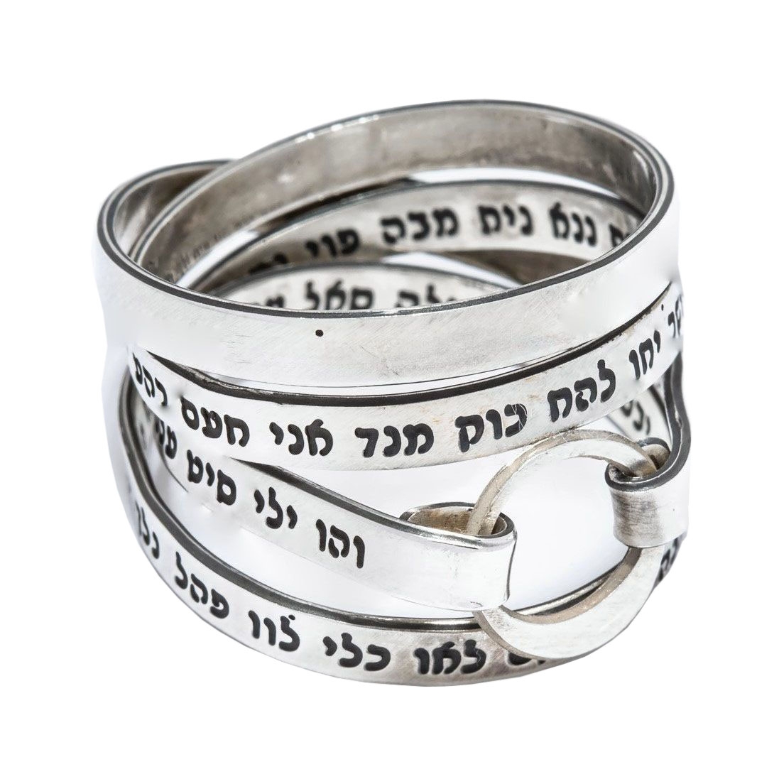 Blackened 925 Sterling Silver Wrap Kabbalah Ring – 72 Names of God - 1