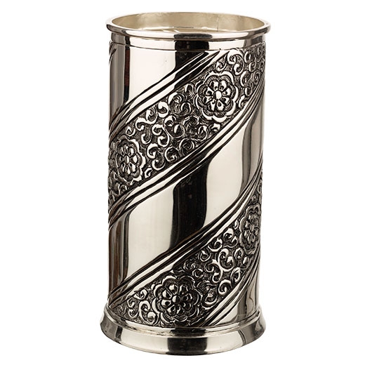925 Sterling Silver-Plated Wine Bottle Holder With Filigree Pattern - 1