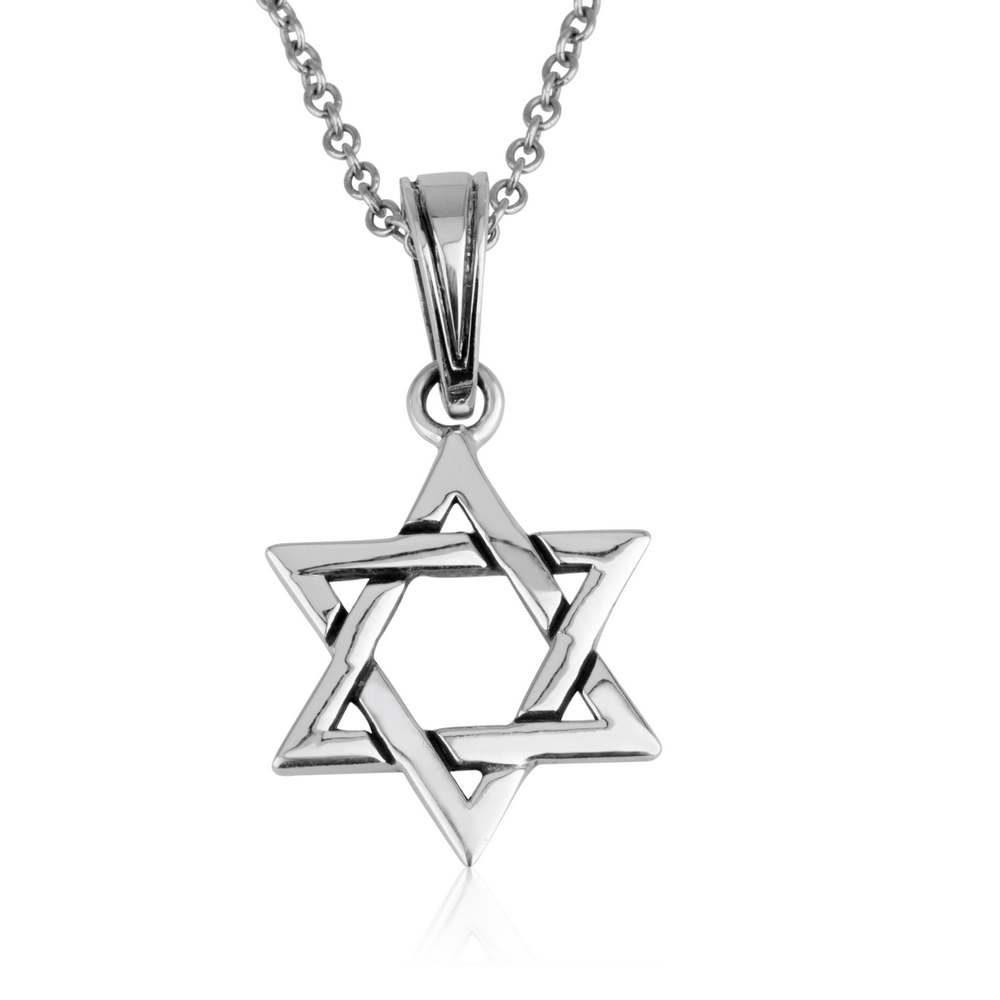 Marina Jewelry 925 Sterling Silver Star of David Necklace  - 1