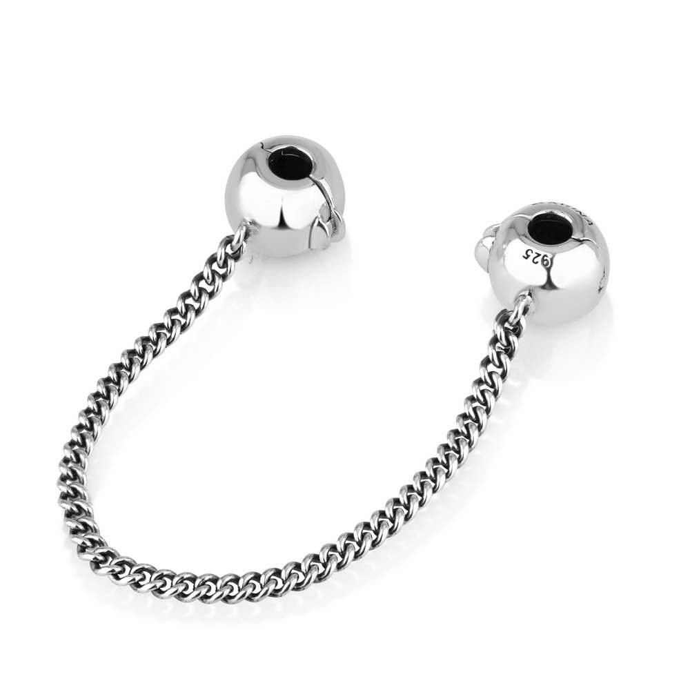 Marina Jewelry 925 Sterling Silver Safety Chain  - 1