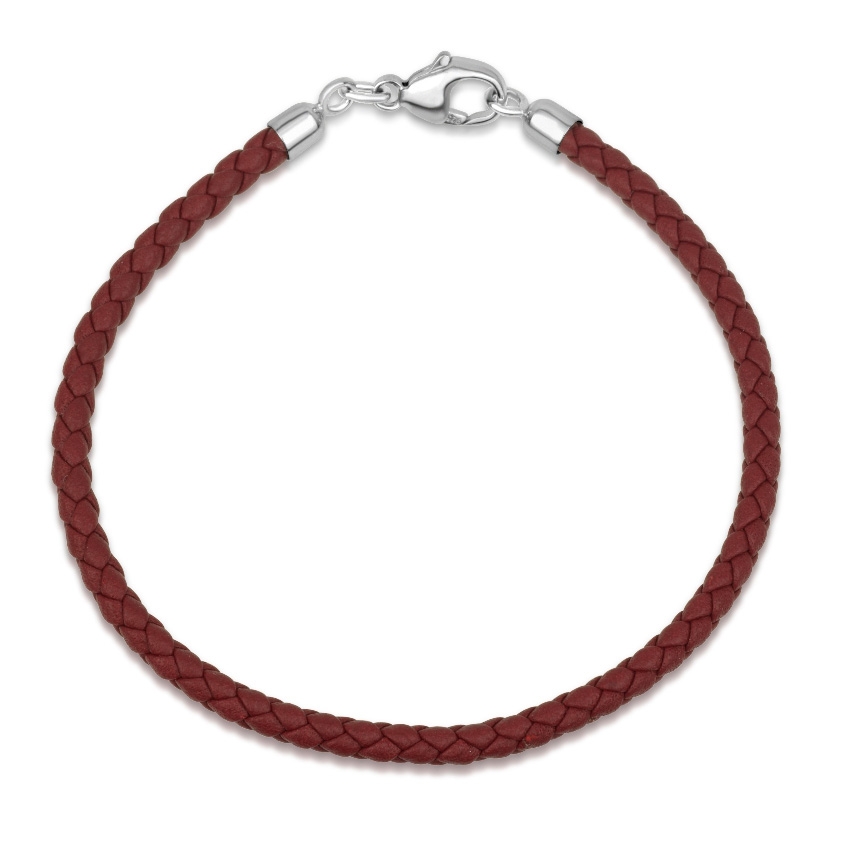 Marina Jewelry Burgundy Leather Braided Bracelet - 1