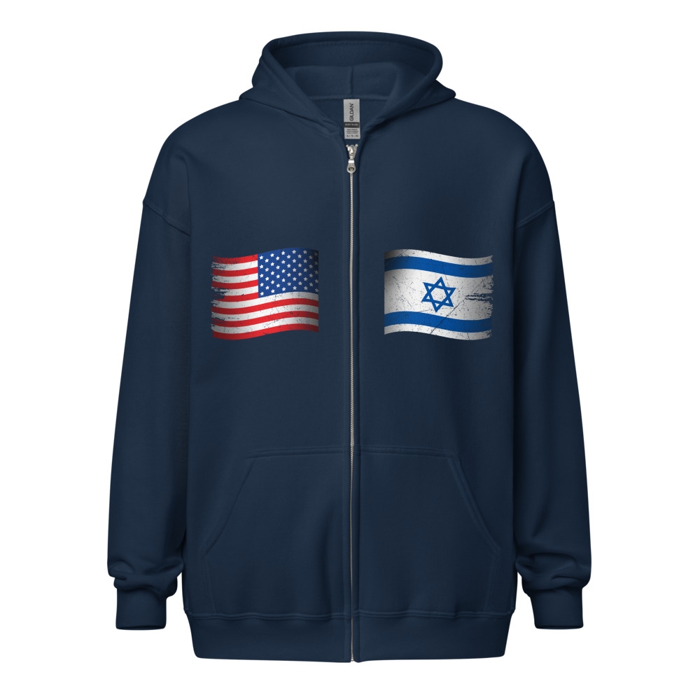 USA-ISRAEL Flags Unisex Heavy Blend Zip Hoodie - 1