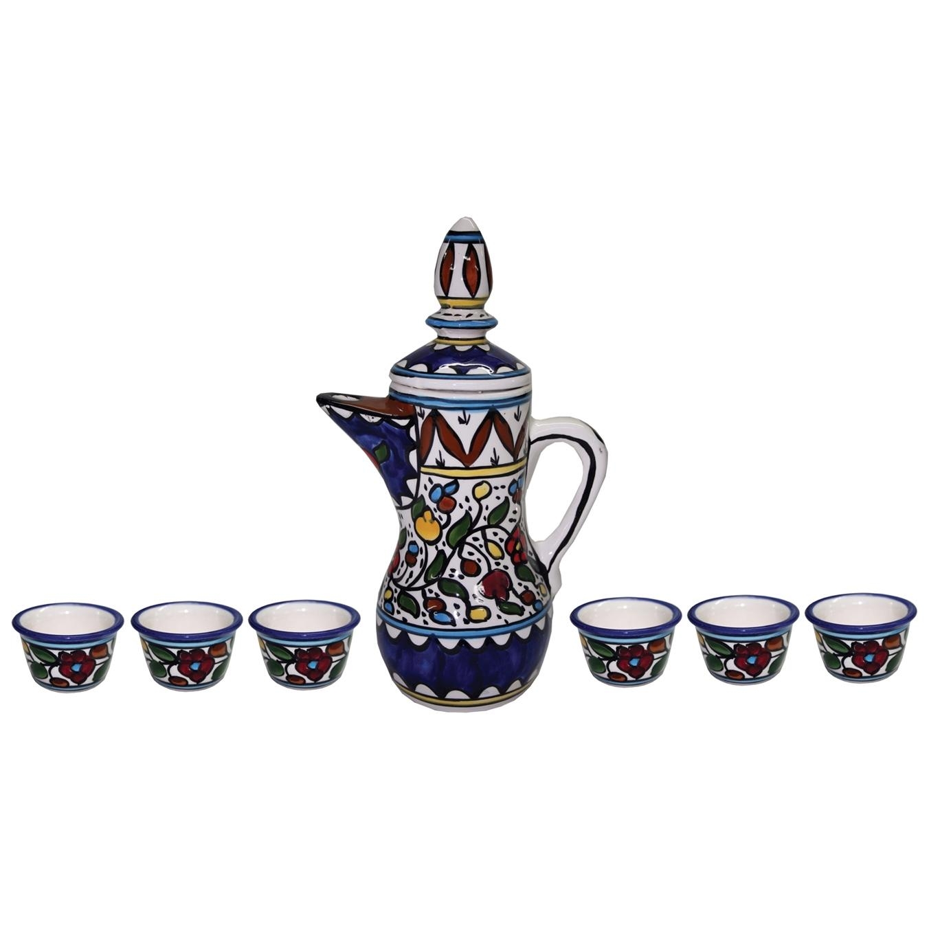 8-Piece Coffee Set - Flowers. Armenian Ceramic - 1