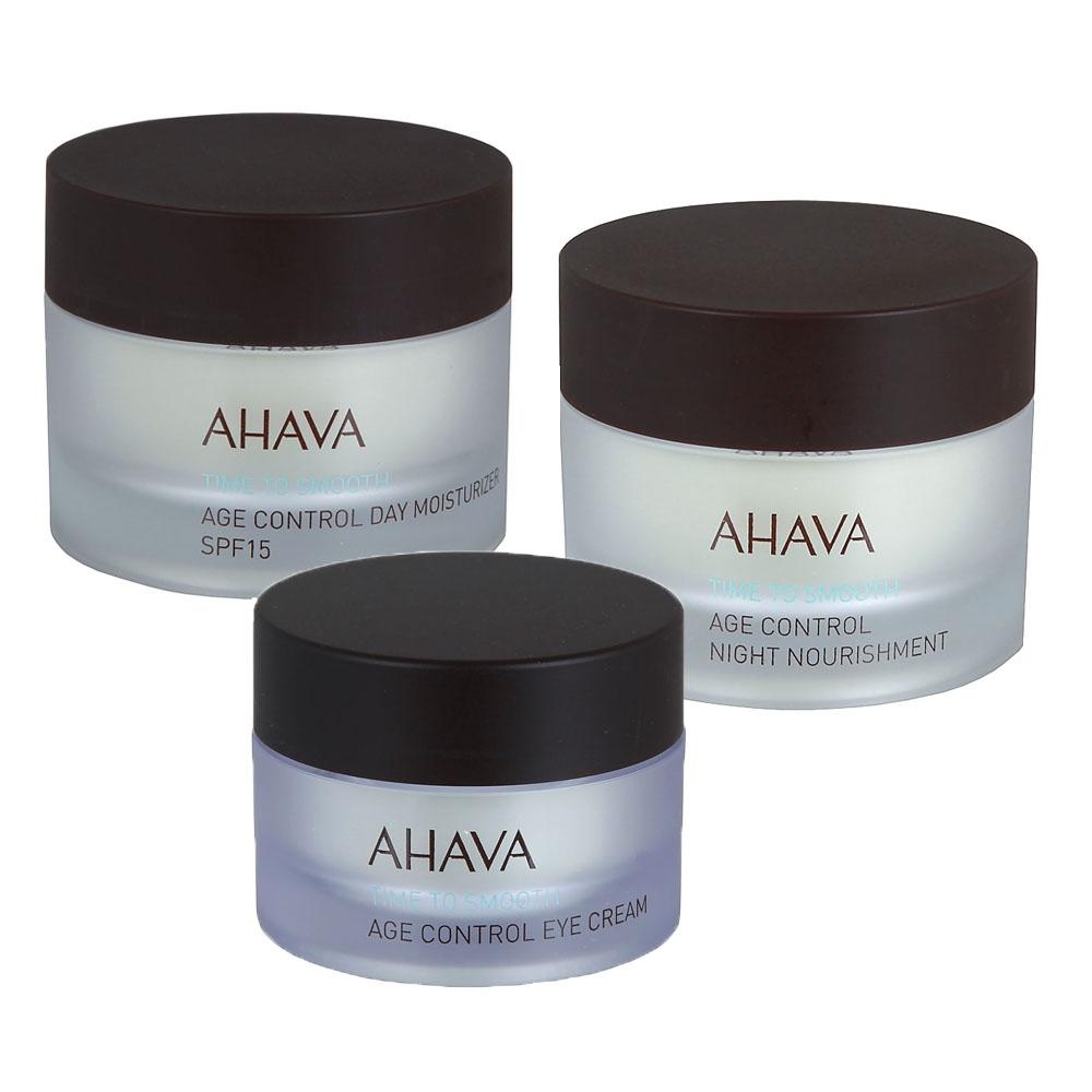  AHAVA Age Control Value Pack: Day Moisturizer, Night Nourishment, Eye Cream - 1