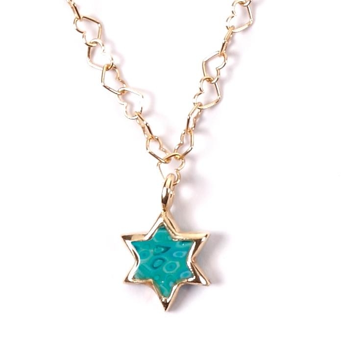Adina Plastelina Small Gold Plated Star of David Necklace - Variety of Colors - 1