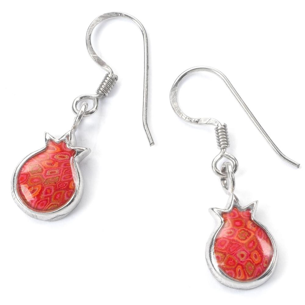Adina Plastelina Little Silver Pomegranate Earrings - Variety of Colors - 1