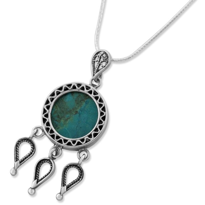 Aquatic Sterling Silver and Eilat Stone Necklace - 2