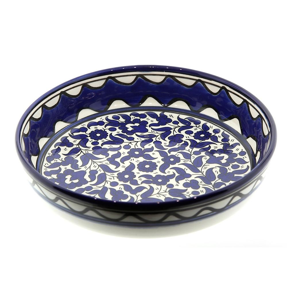 Blue and White Flowers Bowl. Armenian Ceramic - 1