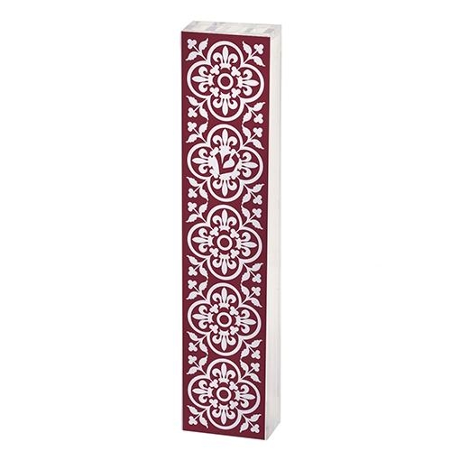 Dorit Judaica Acrylic Mezuzah Case with Aluminum Front - Red Garden - 1