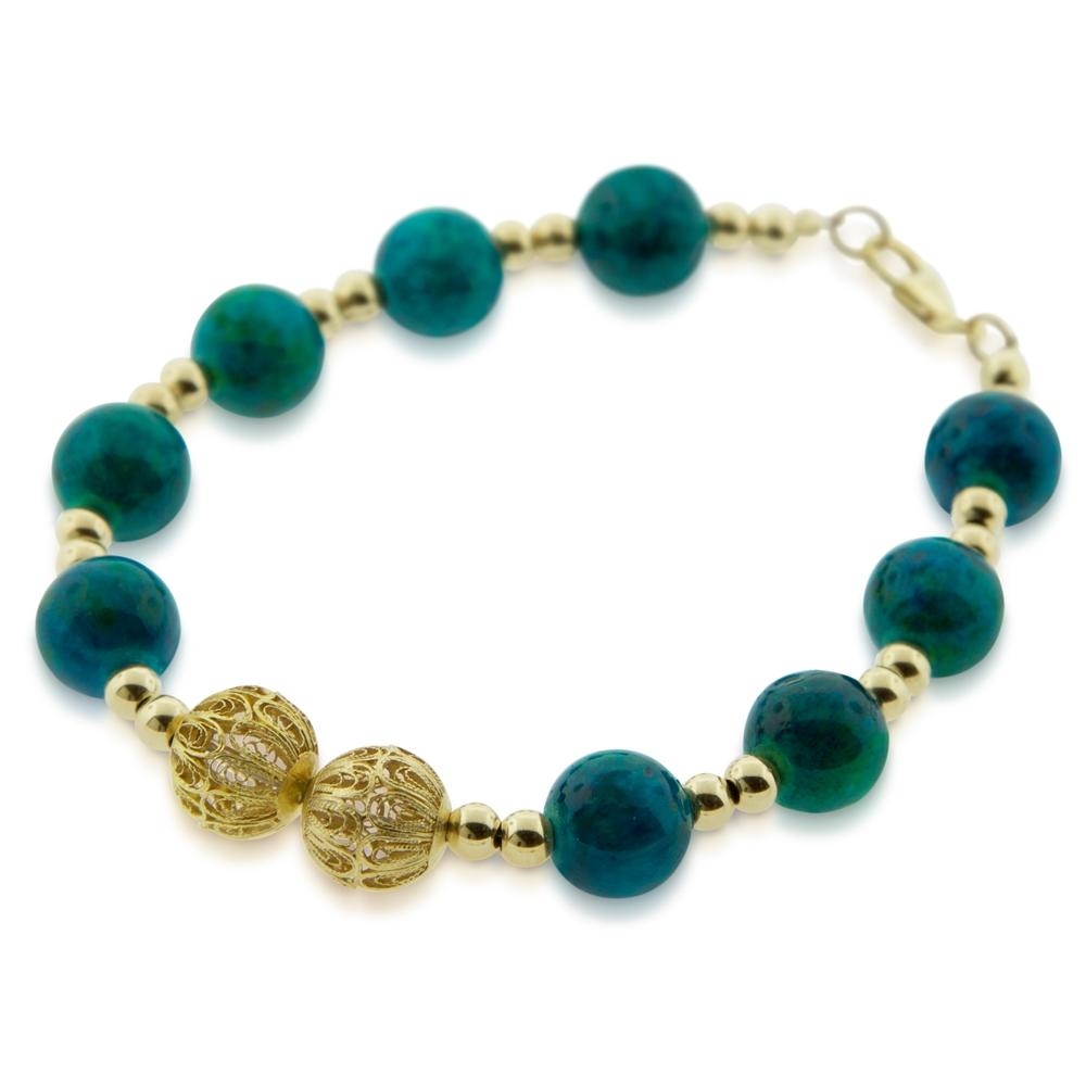 Eilat Stones and Gold Filled Beads Bracelet - 1