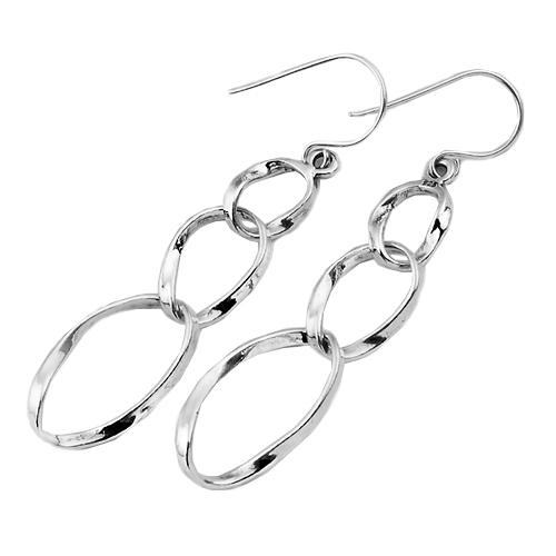  Elegant Sterling Silver Earrings - Increasing Links - 1
