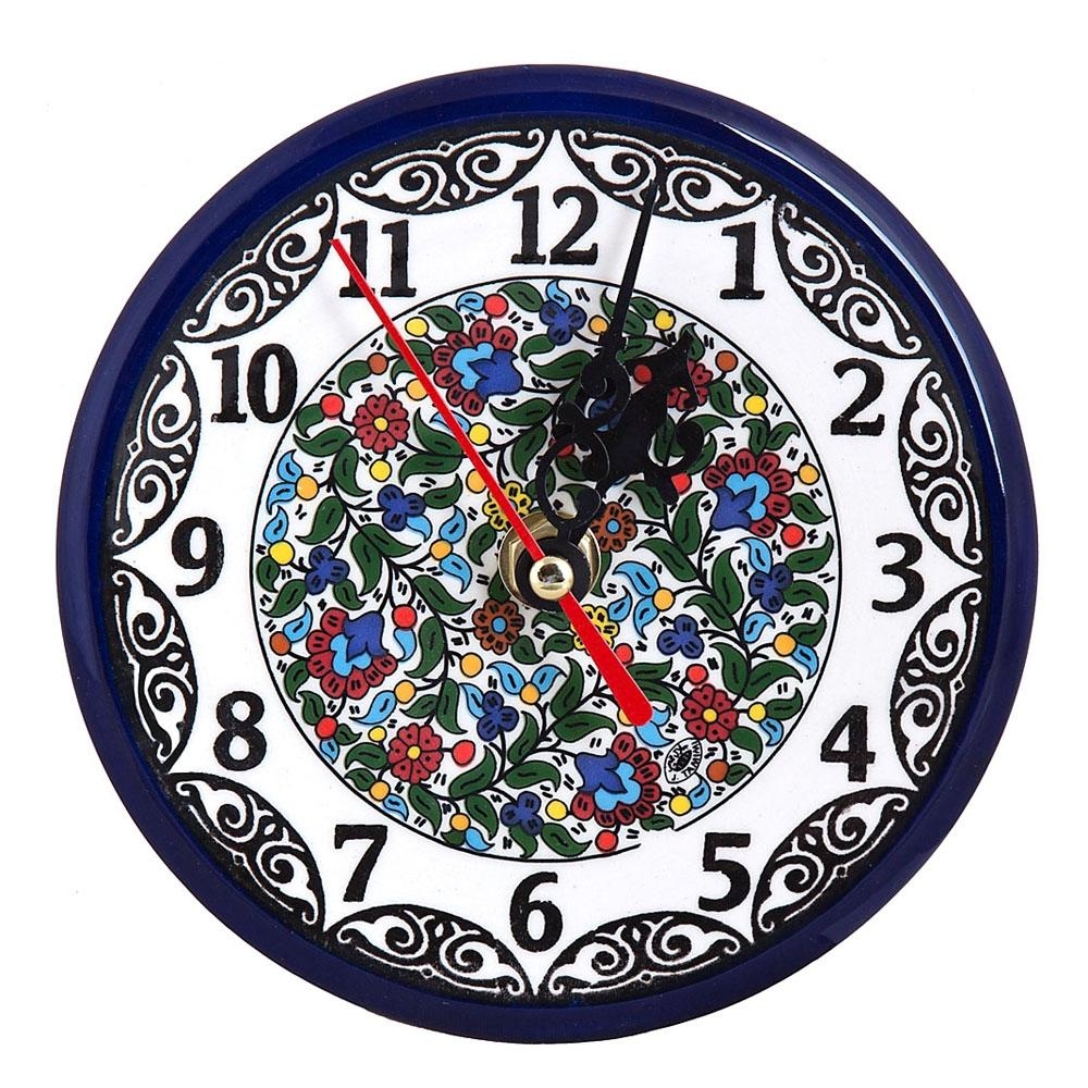 Flowers Clock (small). Armenian Ceramic - 1