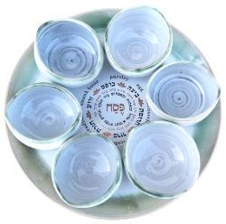 Handmade Ceramic Round Seder Plate  - 1