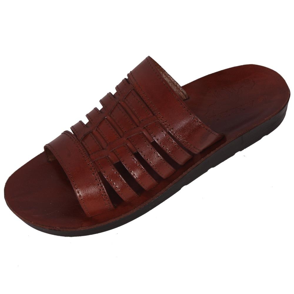 Arabia Handmade Leather Men's Sandals (Brown) - 1