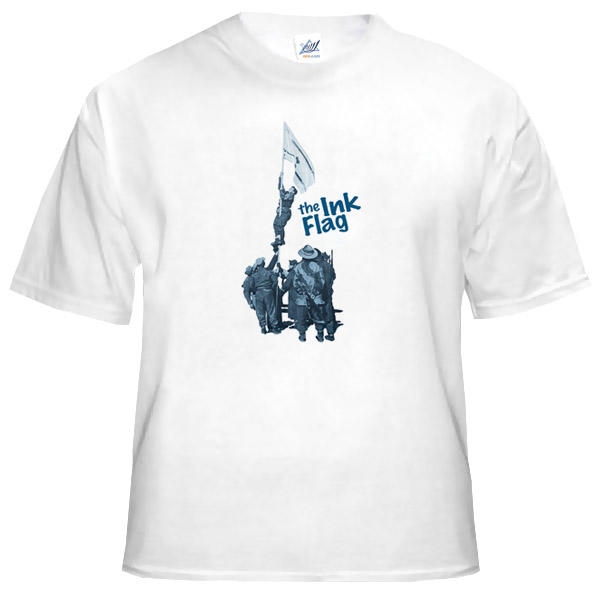  Israel T-Shirt - Raising the Ink Flag. White - 1