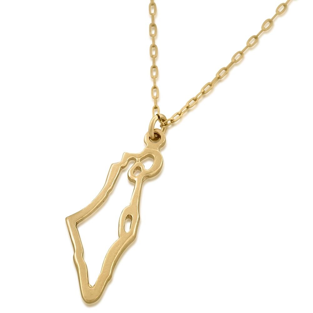 Land of Israel Cut Out Gold Filled Necklace - 1