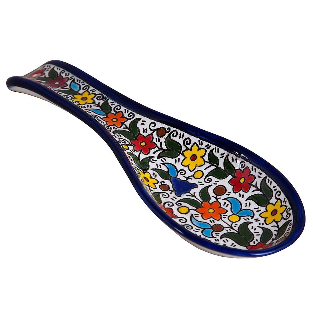 Multicolored Flowers Spoon Rest. Armenian Ceramic - 2