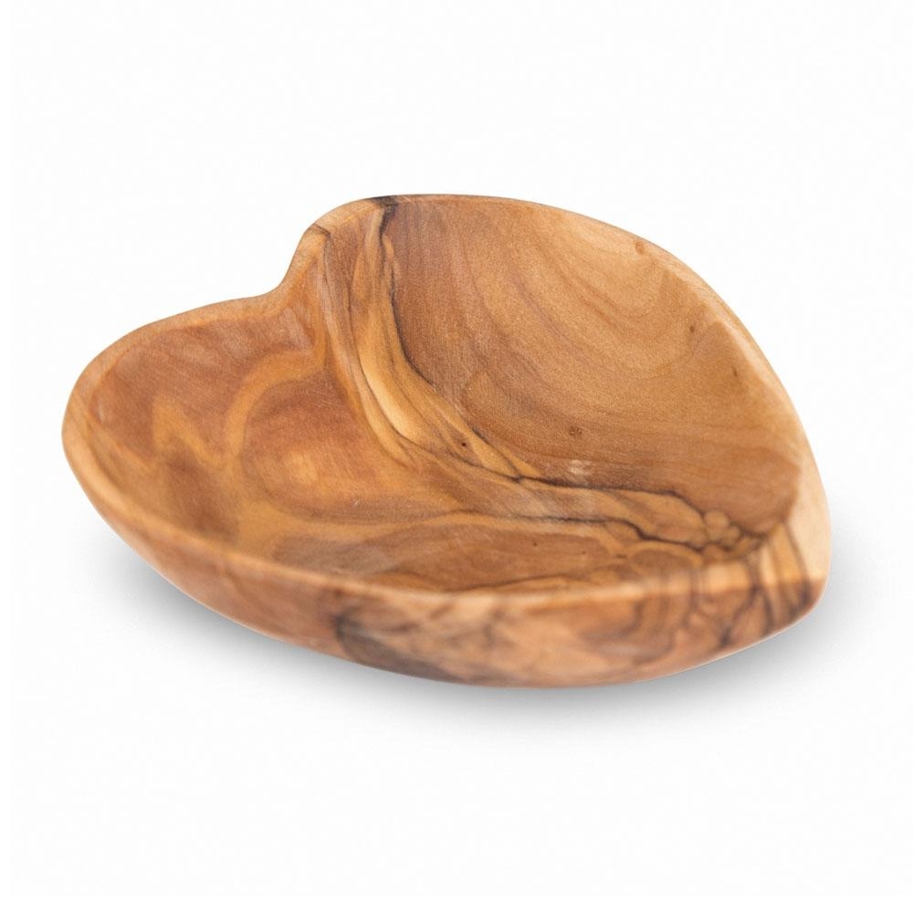 Olive Wood Heart Bowl - 1