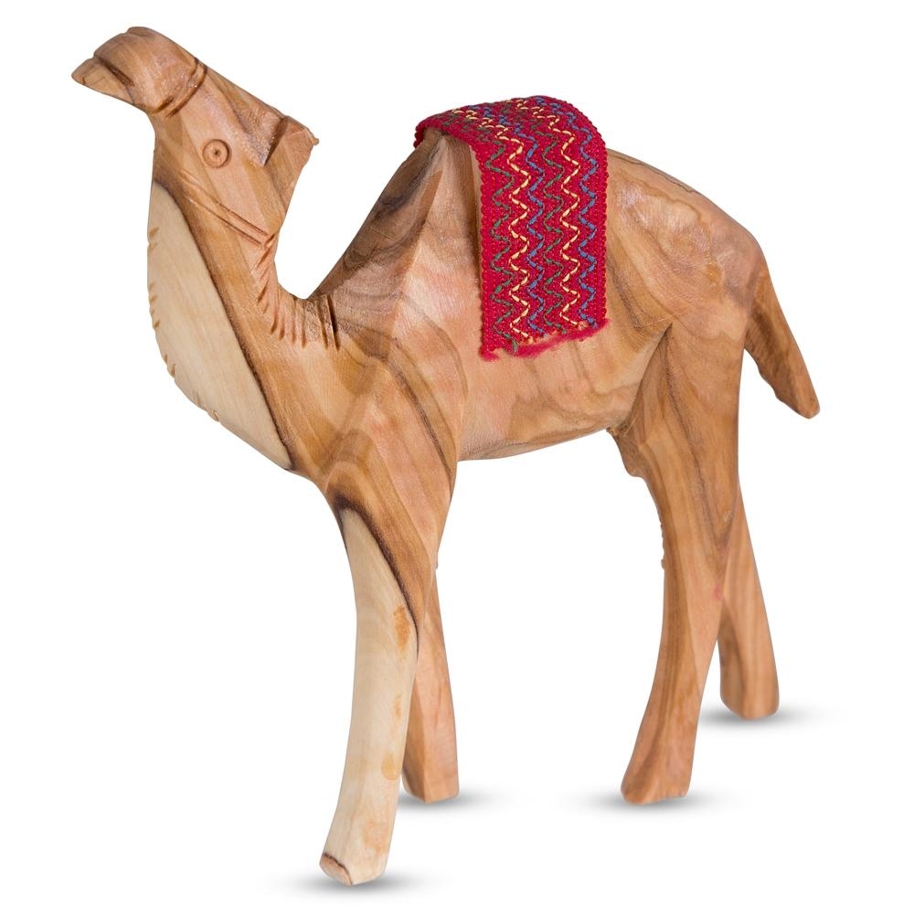 Olive Wood Standing Camel Figurine - 1