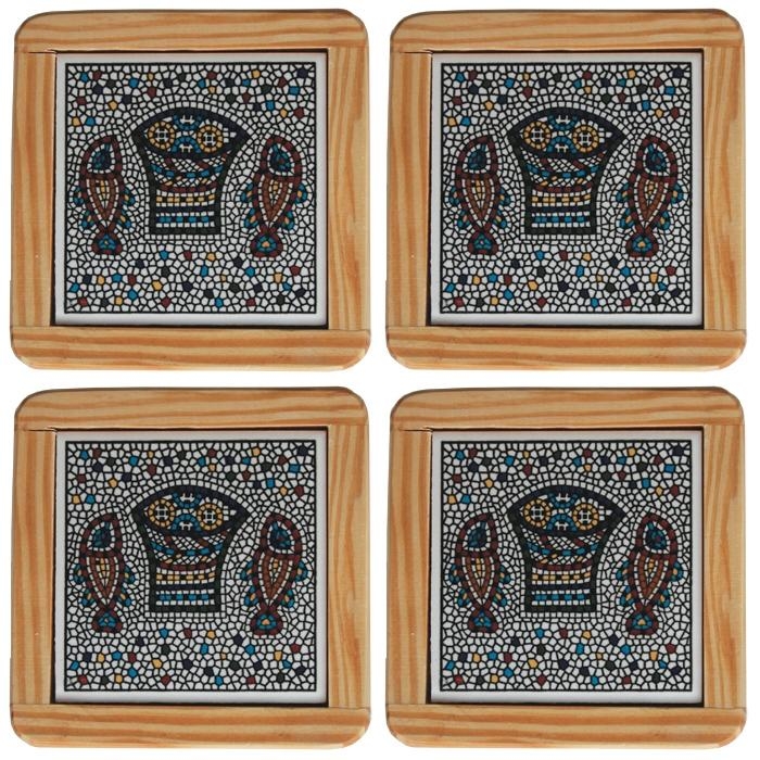  Set of 4 Fish Coasters. Armenian Ceramic - 1