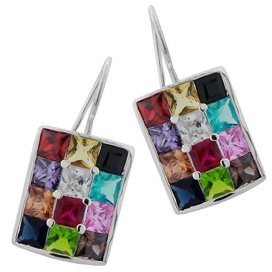 Silver Hoshen Earrings with Gemstones - 1