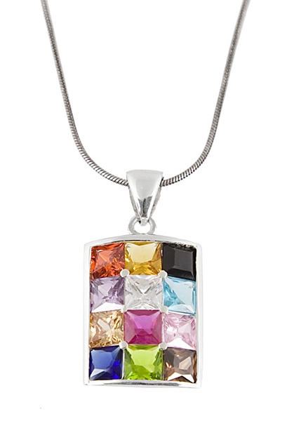  Silver Hoshen Necklace with Gemstones - 1